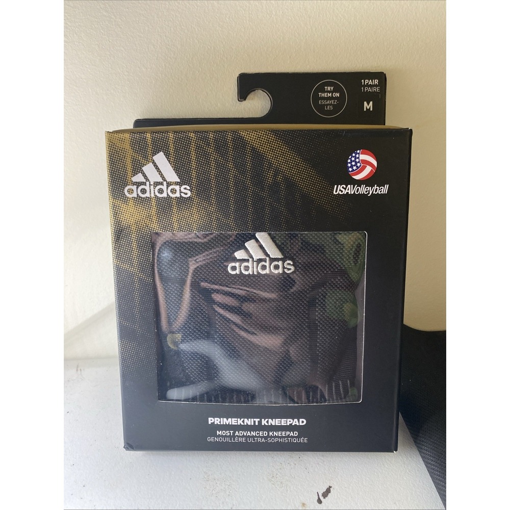 Adidas Primeknit Volleyball Kneepads Black Size Medium FS0798 USA Volleyball
